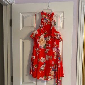 Red flower romper, perfect for summer. Brand new!!